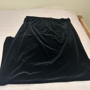 Black velour maxi skirt with slit on left side